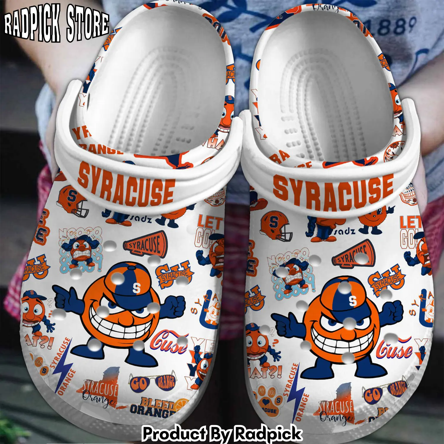 Radpick syracuse orange ncaa sport crocss crocband clogs shoes comfortable for men women and kids footwearelite exclusive j9r rp6521013